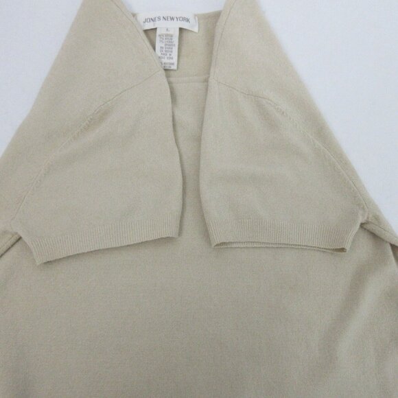 Jones New York Shell Size Large Beige Short Sleeve Rounded Neck Pullover Career - Picture 7 of 7